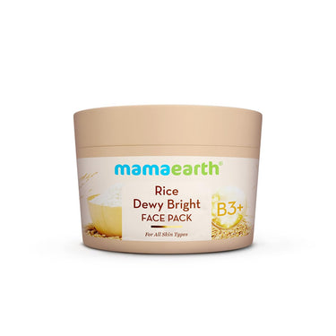 Mamaearth Rice Dewy Bright Face Pack with Rice Water & Niacinamide For Glass Skin 200g | DIY-like Texture | Gives Glass-Like Glow |Instant Brightness | Gel Cream Face Mask |Free From Harmful Chemicals